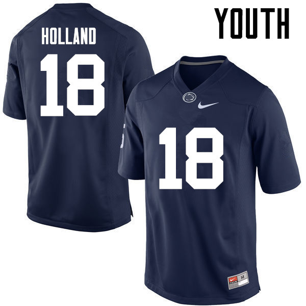 Youth Penn State Nittany Lions #18 Jonathan Holland College Football Jerseys-Navy